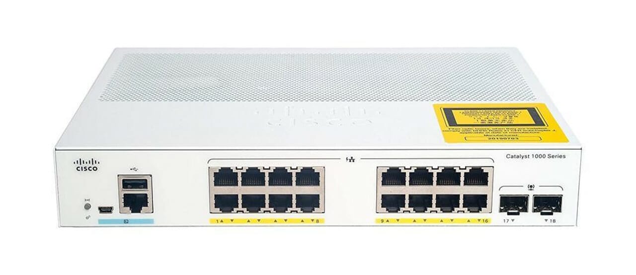 Cisco C1000-16T-2G-L Managed Switch - 16 Port Gigabit SFP Rack-Mount